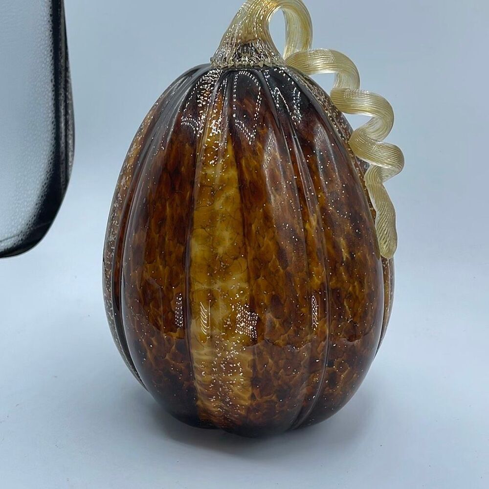 Murano glass gourd pumpkin multi colored 10”tall.
